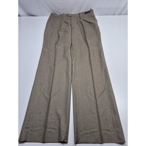 Gianelli Dress Pants Mens 40x36 Beige Wool Pleated Classic Fit Unhemmed NWT